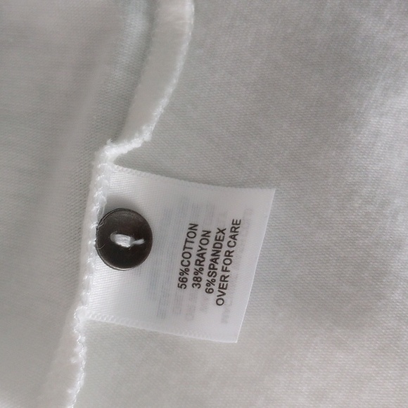 Relativity White Cotton V neck Henley Women's M (3/4 length sleeves) - Picture 7 of 8